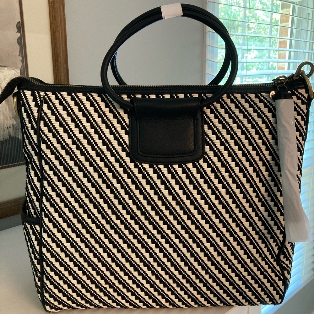 LAST Chance! Leaving Posh 8/11! NWT Hobo Sheila Satchel - Black & White Weave
